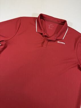 Nike Dri-FIT Oklahoma Sooners OU Polo Shirt Red Performance Golf Mens XL